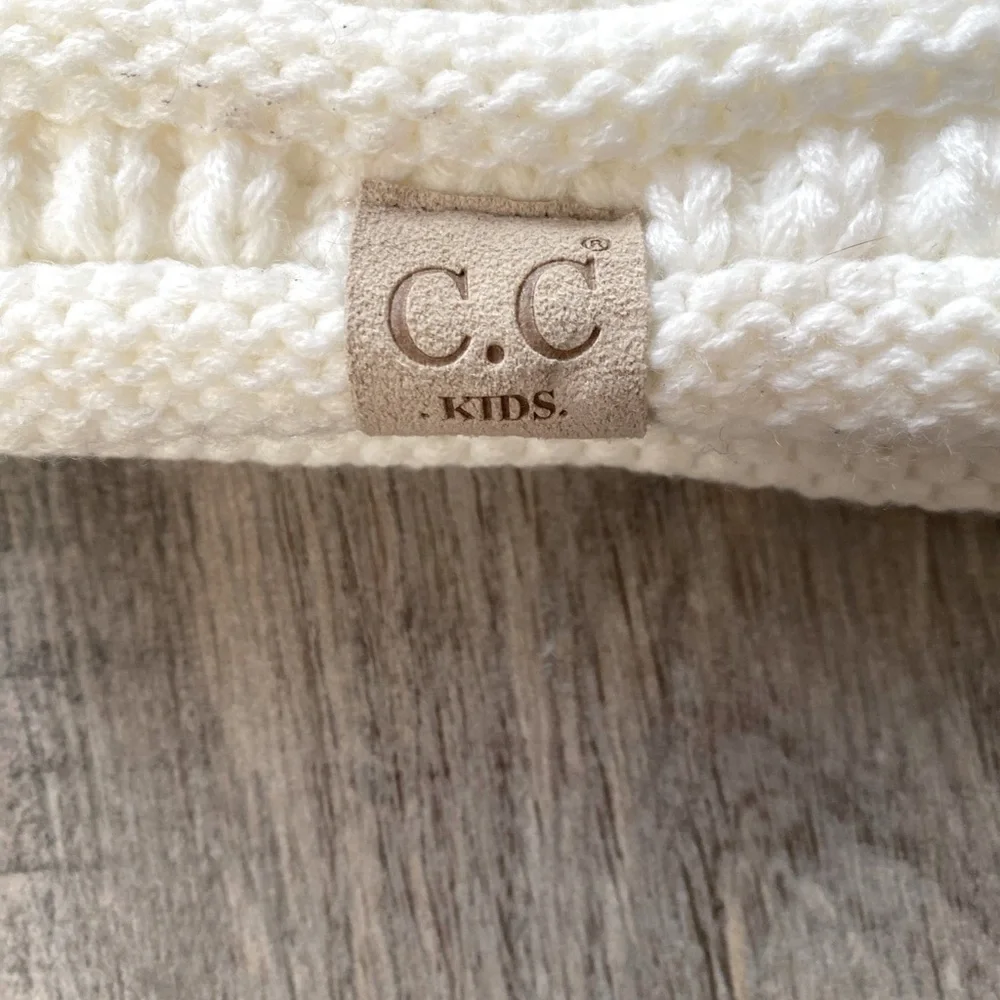 C.C. Kids Ivory Winter Ribbed Headwear